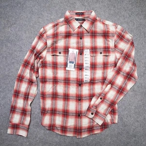Lucky Brand Hemd Herren Small rot kariert Classic Fit Langarm Baumwolle Western - Bild 1 von 9