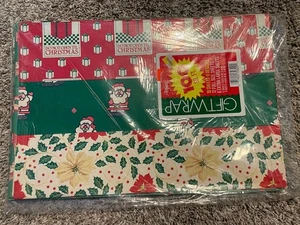 Vintage Weihnachten flach gefaltet Geschenkpapier Artfaire 100 Quadratfuß 18 Blatt 9 Design - Bild 1 von 3