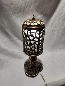 Vintage Table Lamp Brass Chalice Candle Holder Altar Church Asian Garden Incense - Picture 1 of 9