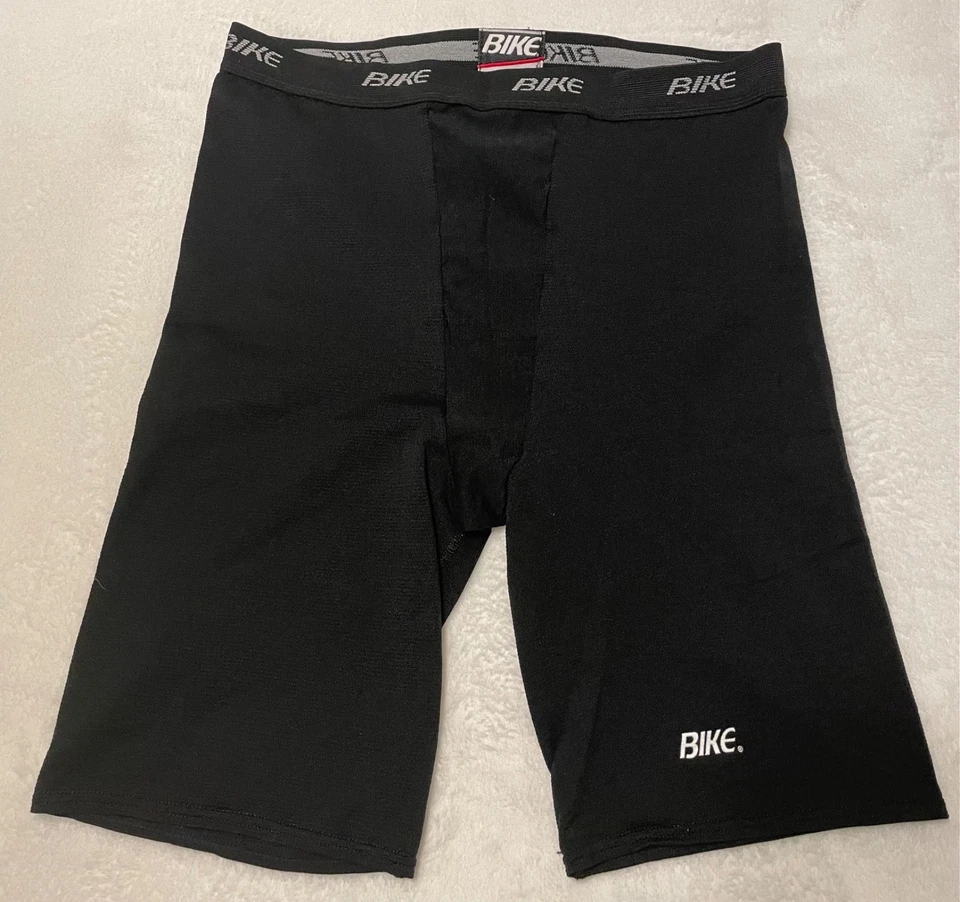 Pantalones Cortos de Compresión Marca BIKE De Colección Para Hombres Grandes Negros Elastizados Nylon Entrenador Gimnasio Entrenador Foto 1 de 4