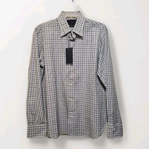 Camisa Faconnable Clásica X-L Azul Verde Cuadros Botones Manga Larga Hecha en Hong Kong - Imagen 1 de 9