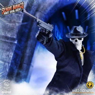 Mezco Toys Exclusive White Skull Agent Senor Blanco Complete One:12 Collective - Image 1 of 3