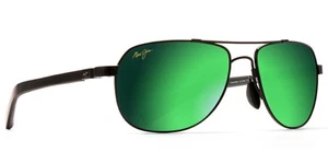 MAUI JIM | NEW | GUARDRAILS | CUSTOM | GLOSS BLACK | MAUI GREEN - Picture 1 of 1