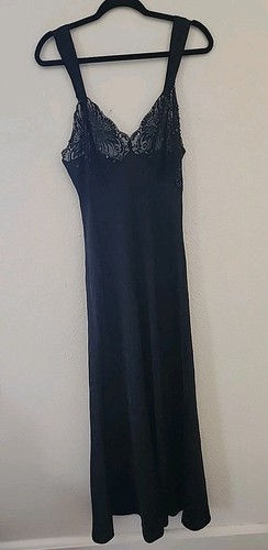 UNDERCOVER Abito donna Victoria Secret etichetta oro pizzo paillettes lungo slip nero taglia L