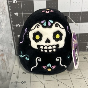 DELFINA • Squishmallow Sugar Skull Day of the Dead Embroidered Plush Skeleton 5" - Picture 1 of 5