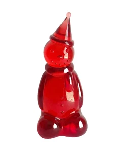 Vintage rot Harz Schneemann Figur - 7" Weihnachtsdeko - Bild 1 von 5