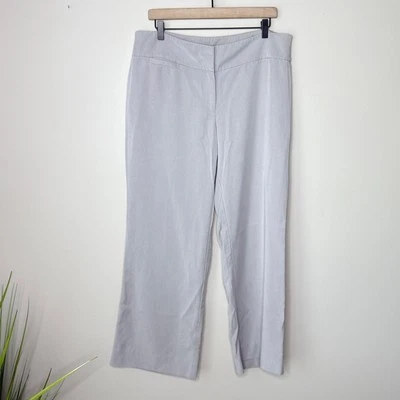 Eileen Fisher Light Gray Tencel Flat Front Wide Leg Pants Size 14 Office Minimal - Image 1 of 4