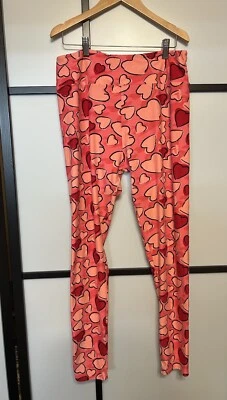 LuLaRoe Mujer Leggings Altos y Curvilíneos Rosa Corazones Amor Poliéster San Valentín Foto 1 de 4