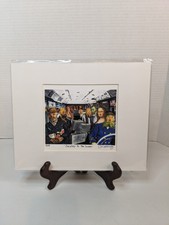 NELSON DEL LA NUEZ "FIELD TRIP TO THE LOUVRE" 1997 SIGNED PRINT Matted 8x10 