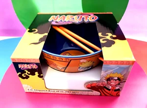Naruto Ramen Bowl Rice Soup with Chopsticks, 20oz Blue Colored Bowl with chopst - Picture 1 of 7