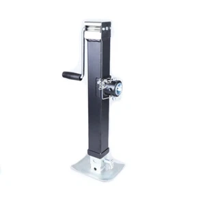 7000lbs Heavy-Duty Square Trailer Jack - Sidewind, Drop Leg, 15" Travel Weld-On - Picture 1 of 12