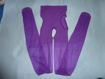 Neue Straps -Feinstrumpfhose Ouvert, 20 DEN, Größe L, Farbe Lila - Bild 1 von 2