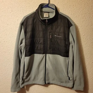 Men's Gray Champion Gray Full-zip Longsleeve Fleece Size Large - Picture 1 of 8