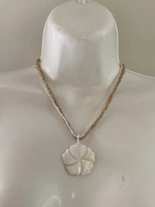 Coconut Beaded Necklace, Surfer Girl, Beach Necklace - Picture 1 of 3