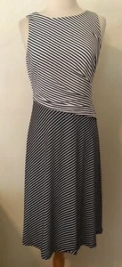 Lauren Ralph Lauren Striped Mixed Media Jersey Dress, Size 6 - Picture 1 of 4