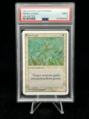 GREEN WARD Unlimited Edition 1993 Magic the Gathering MTG Uncommon🔥PSA 9 MINT🔥 - Image 1 of 4
