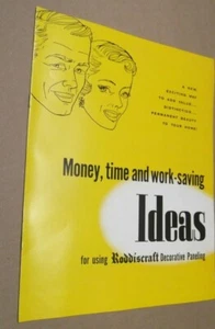 Folleto de paneles decorativos Koddiscraft 1954 diseño del hogar interior años 50 vintage  - Imagen 1 de 5