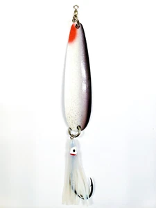 Cuchara de salmón McOmie's 4" UV "Arenque plateado" cuchara con Hoochie - Imagen 1 de 1