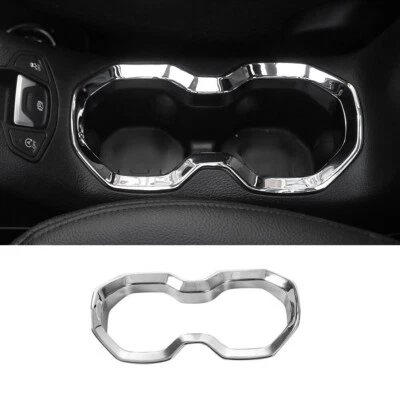 1pc Chrome Water Cup Holder Frame Outlet Cover Trim  For 2015-2017 Jeep Renegade - Imagem 1 de 4