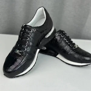 Zapatilla deportiva básica negra de cuero genuino para hombre - Imagen 1 de 7