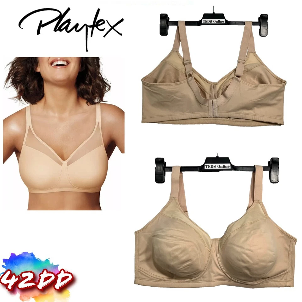 Playtex Women's 42DD 18 Hour Smoothing Minimizer Bra US4697 Nude