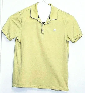 Camisa polo de algodón para hombre Banana Republic amarilla grande ventilada tejida cuello elástico - Imagen 1 de 8