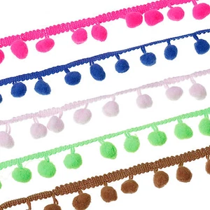 2 Yard Length Pom Pom Trim / Bobble Trim - 22mm Drop - 12mm Bobbles - UK Seller - Picture 1 of 2