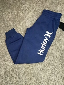 NWT Boy's Hurley Navy Blue Fleece Joggers Sweatpants Size 4 - Picture 1 of 7