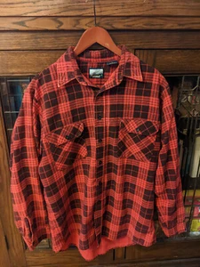 Vintage Fieldmaster Large Button Up Shirt Heavy Flannel Buffalo Plaid USA Made - Picture 1 of 18