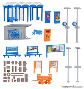 38108 Kibri HO 1:87 Set accessori stazione - Foto 1 di 2