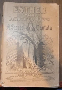 1874=MUSICAL, Oliver Ditson, "ESTHER THE BEUTEFUL QUEEN" - Imagen 1 de 7