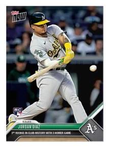 2023 Topps Now Jordan Diaz Rookie Card RC 3rd Rookie In A's History w/ 3 HR Game - Picture 1 of 2