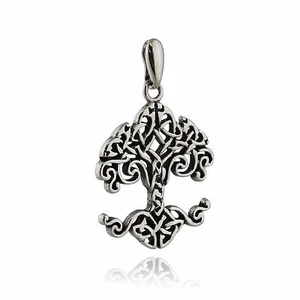 Celtic Tree of Life Pendant - 925 Sterling Silver - Knot Roots Irish Family NEW - Picture 1 of 2