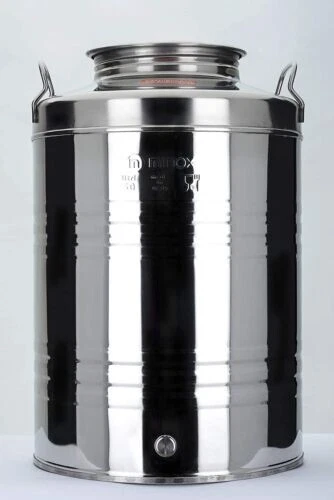 MINOX Fusto, Argento Modello graffato, 50 lt BIDONE PER OLIO PREDISPOSTO RUBINET - Immagine 1 di 1