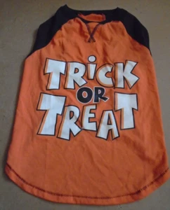 Thrills Chills Collection Dog Halloween Tee Shirt Trick Or Treat Orange - Picture 1 of 7