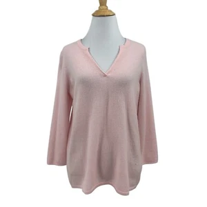 J McLaughlin Sweater Womens XS Extra Small Baby Pink Cashmere 3/4 Sleeve *READ - Picture 1 of 13