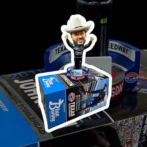 Jimmie Johnson Bobblehead, Blue Bunny Ice Cream, Texas Motor Speedway 2018 Cover