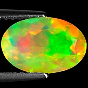 1,54 ct natürlicher äthiopischer facettierter Opal Edelstein mehrfarbig ovaler Schliff - Bild 1 von 2