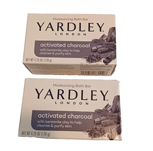 ( Lot of 2 ) Yardley London Activated Charcoal Soap Bars - 4 Oz Each - Picture 1 of 2