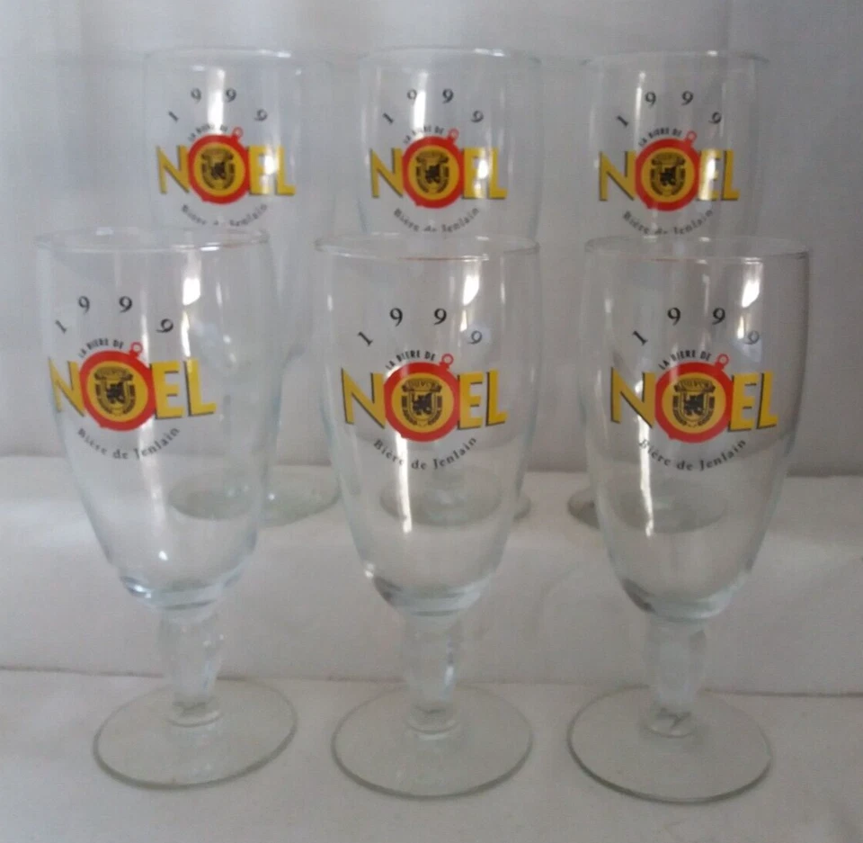 Lot 6 verres à bière 25 cl JENLAIN , NOEL 1999 , ref JN27 - Photo 1/1