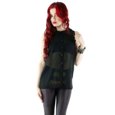 Iron Fist Peter Pan Spineless Collar Blouse Womens Alternative Tattoo Clothing — 第 1/4 张图片