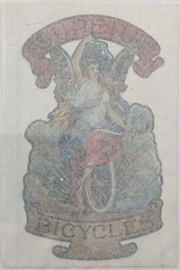 Vintage "Superb Bicycles" Fahrradkopf oder Sitzrohr Aufkleber, um 1920, NOS - Bild 1 von 5