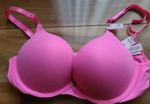 NWT Victoria's Secret Bombshell add 2 cups padded push up bra T Shirt Pink 32B - Picture 1 of 9