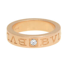 Bvlgari Diamond Ring Band 18K Rose Gold 0.04cttw Size 3.75