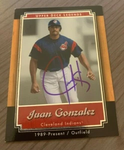 JUAN GONZALEZ AUTOGRAPHED 1999 UPPER DECK LEGENDS CARD W/COA - Picture 1 of 1
