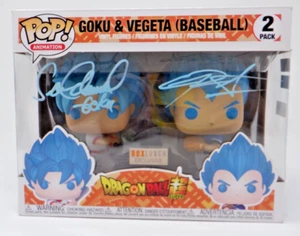 Funko Pop Goku and Vegeta Baseball Figures Signed by Sean Schemmel Chris Sabat - Picture 1 of 4
