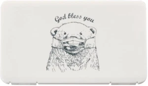 Estuche de Máscara de Oso "Liquidación" Bolsillo Rígido Tarjetas Dinero Dios Bendiga Contenedor de Almacenamiento - Imagen 1 de 2