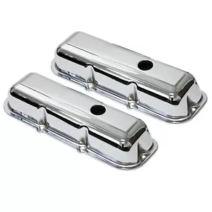 Chrome Steel Valve Covers, Fits 1980-1989 173 CID 2.8L V6 60 Degree Chevy - Picture 1 of 9