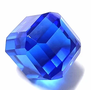 Cubo de zafiro azul 38 quilates creado en laboratorio EGL piedra preciosa suelta tamaño enorme - Imagen 1 de 8