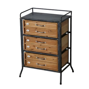 Kommode im Industrie Design Metall Holz Nachttisch Schubladen mit Nummern NEU - Bild 1 von 9